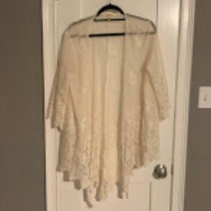 Ivory lace kimono